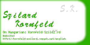 szilard kornfeld business card